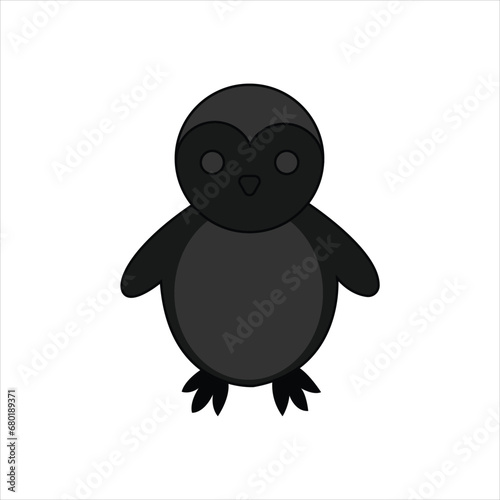 penguin standing silhouette vector illustration