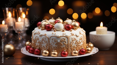  a close up of a cake on a plate on a table with candles in the background and a candle in the middle of the plate and a candle in the middle of the cake.
