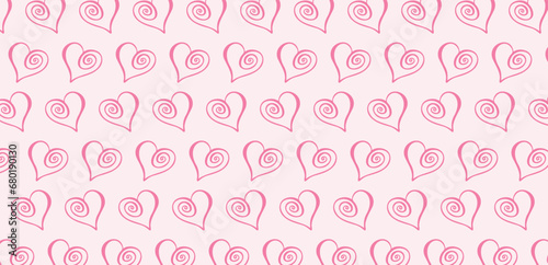 Abstract pink heart seamless pattern design, love background