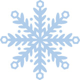 Cute single snowflake vector clip art, hand drawn snow illustration, winter holiday decoration element
