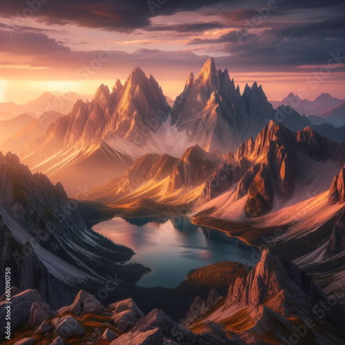 Breathtaking mountain vista at sunrise © Touchinfo