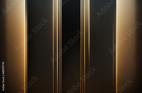 Dark background with golden pannels. AI 