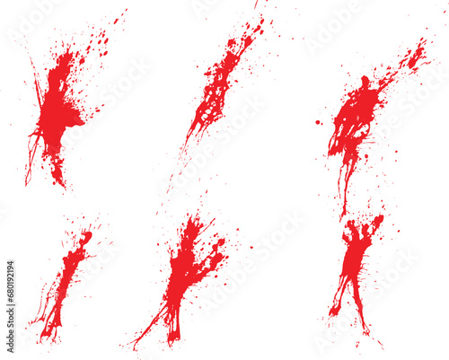 Ink creative red blood splatter vector set