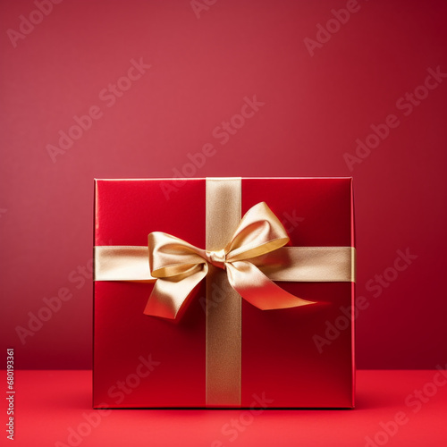 red gift box with ribbon