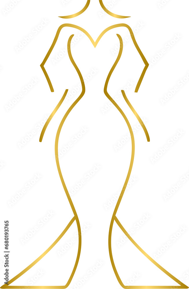 Golden women dress beauty fashion shop logo design Golden women dress beauty fashion shop logo design