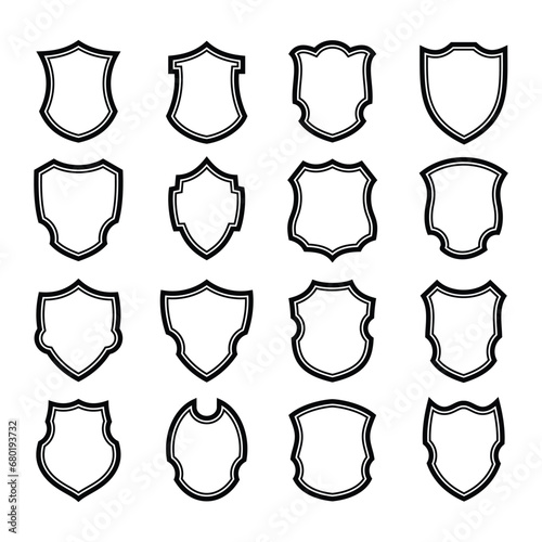 Set of shield badge vector