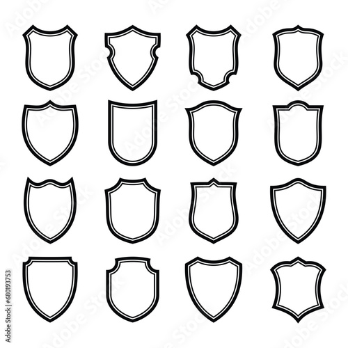 Set of shield badge vector