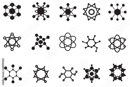 Set of molecule icons