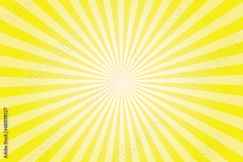 Yellow sunburst background. Abstract sun rays vector background. Sun rays Retro vintage style yellow background, Sunburst Pattern Background. Rays. Summer Banner Vector illustration.