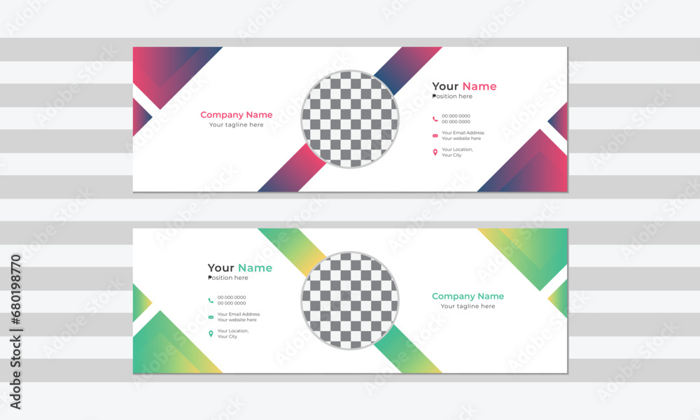Corporate email signature design with color.