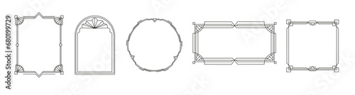 Art deco frame vector design. Square and rectangular modern line minimalistic border photo