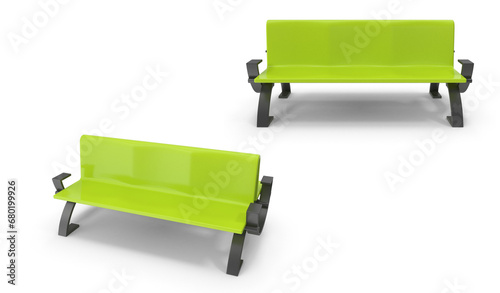 green chair isolated on transparent background