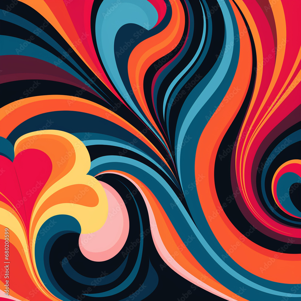 retro-inspired patterns and textures reminiscent of the 1960s and 1970s created with Generative Ai retro-inspired patterns and textures reminiscent of the 1960s and 1970s created with Generative Ai