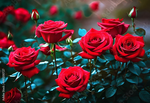 punch of red roses in simple minimal romantic style