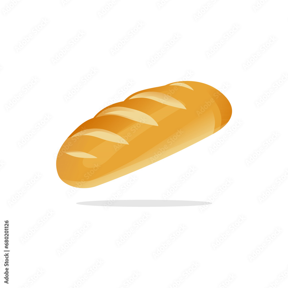 Bread Flat and Gradient Illustration Semi-Realistic Vector Bread Flat and Gradient Illustration Semi-Realistic Vector
