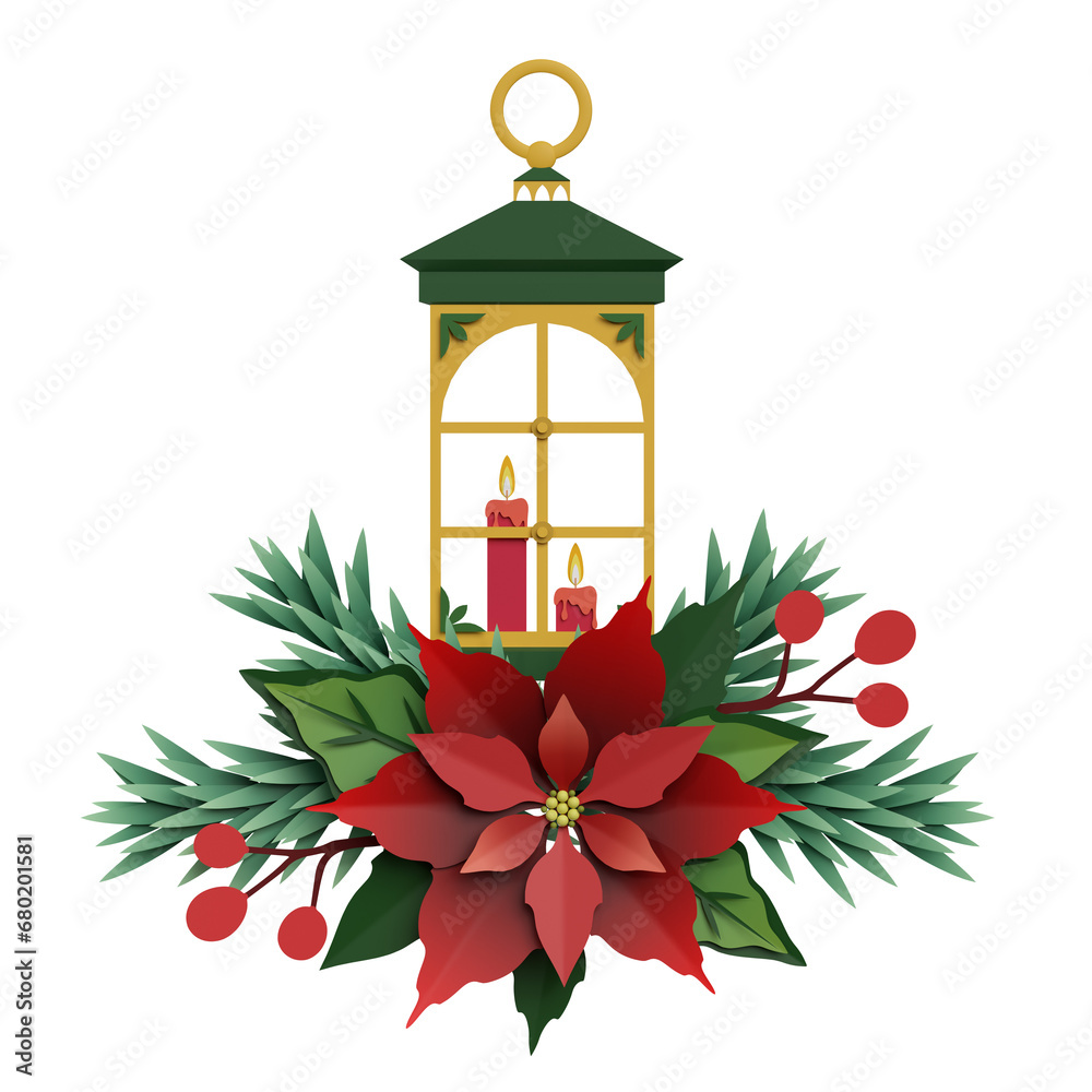 Christmas design elements. 3d render. Yellow paper lantern with candle light. Christmas design elements. 3d render. Yellow paper lantern with candle light.
