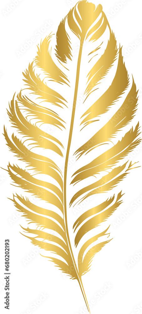 Fototapeta premium Golden feather, gold feather