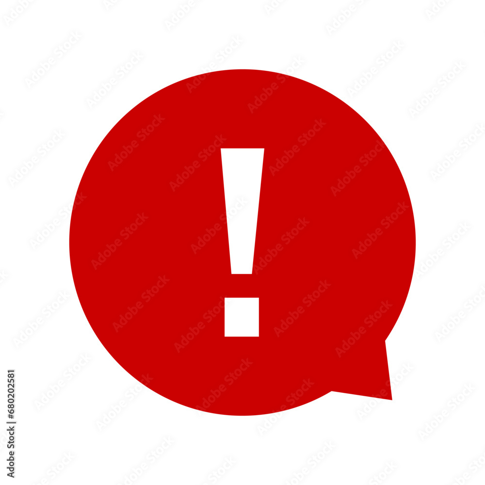 Exclamation mark. Red vector warn sign. Caution or attention icon. Exclamation danger sign. Exclamation mark. Red vector warn sign. Caution or attention icon. Exclamation danger sign.