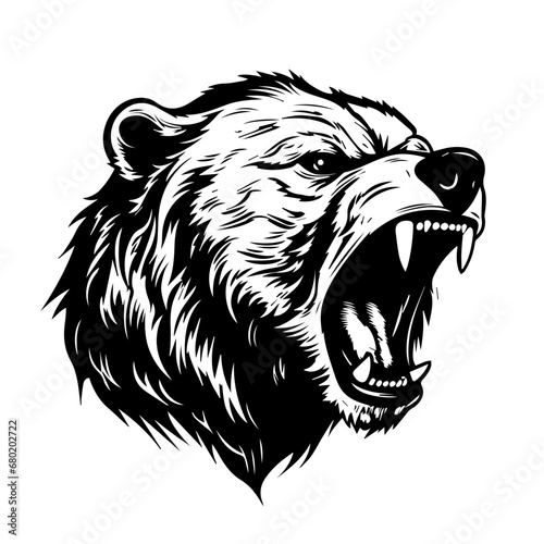 Roaring Grizzly Bear Vector Illustration