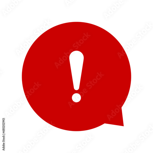 Exclamation mark. Red vector warn sign. Caution or attention icon. Exclamation danger sign.