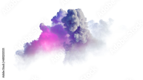 Wallpaper Mural 3d render, neon magical cloud illuminated with colorful neon light. Fantasy sky design element. Torontodigital.ca