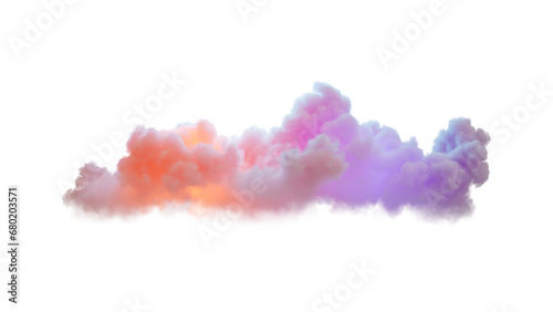 Fototapeta Naklejka Na Ścianę i Meble -  3d render, neon magical cloud illuminated with colorful neon light. Fantasy sky design element.