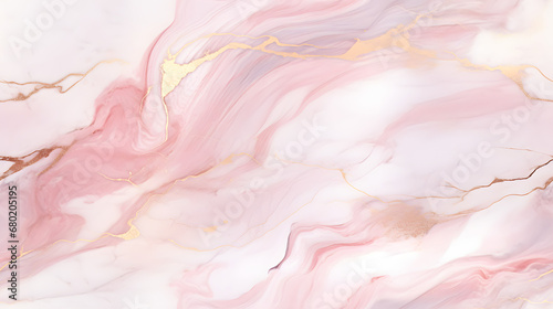 Seamless blush rose marble with white and gold veins photo