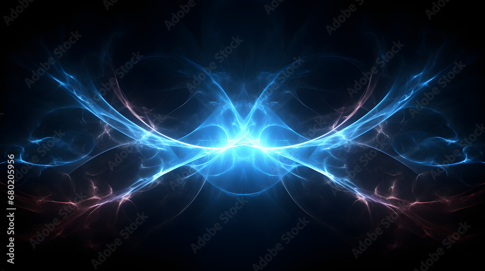 Electric blue plasma arcs on black background for energy effects