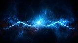 Electric blue plasma arcs on black background for energy effects