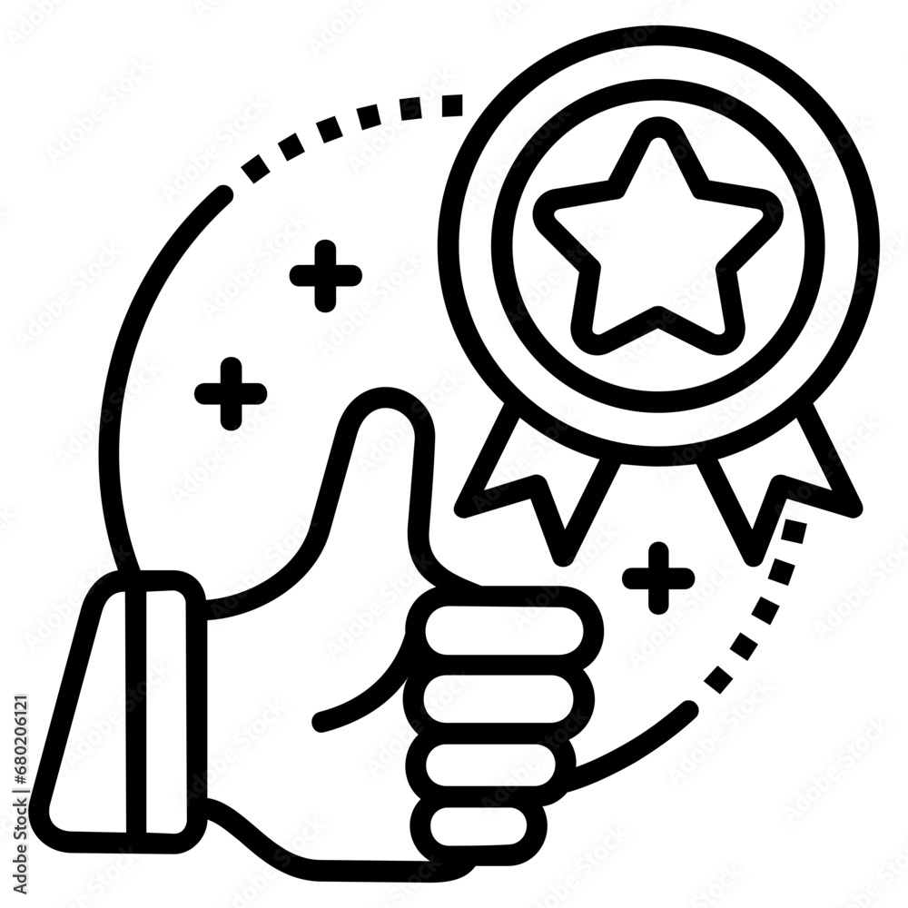 Excellence line icon illustration vector graphic