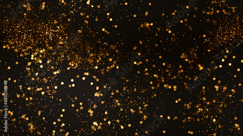 Seamless golden glitter pattern over black canvas
