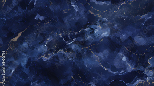Seamless midnight blue marble with sparkling mica photo