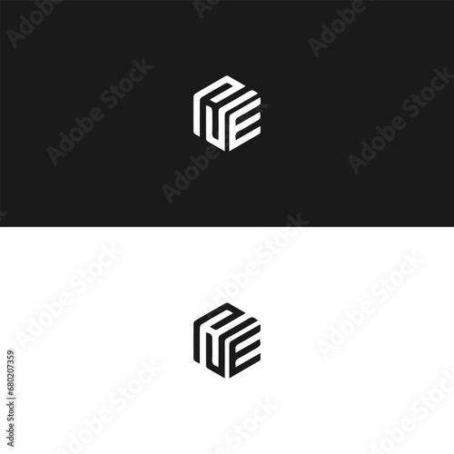 NE logo. N E design. White NE letter. NE N E letter logo design. Initial letter NE linked circle uppercase monogram logo.