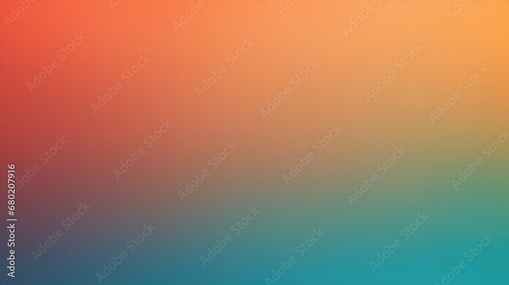 Yellow orange gold coral peach pink brown teal blue abstract background for design. Color gradient, ombre. Matte, shimmer. Grain, rough, noise