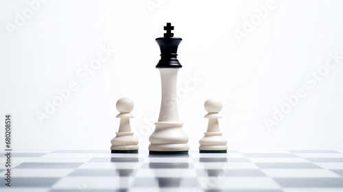 a chess piece with a black king and pawns