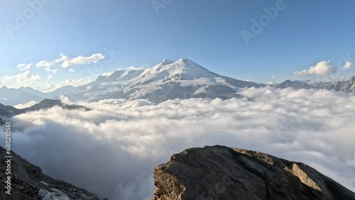 melting of glaciers in the Caucasus mountains, a stream