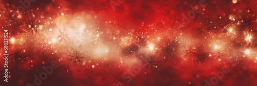 Red christmas background. Festive Christmas background. Copy space for text.