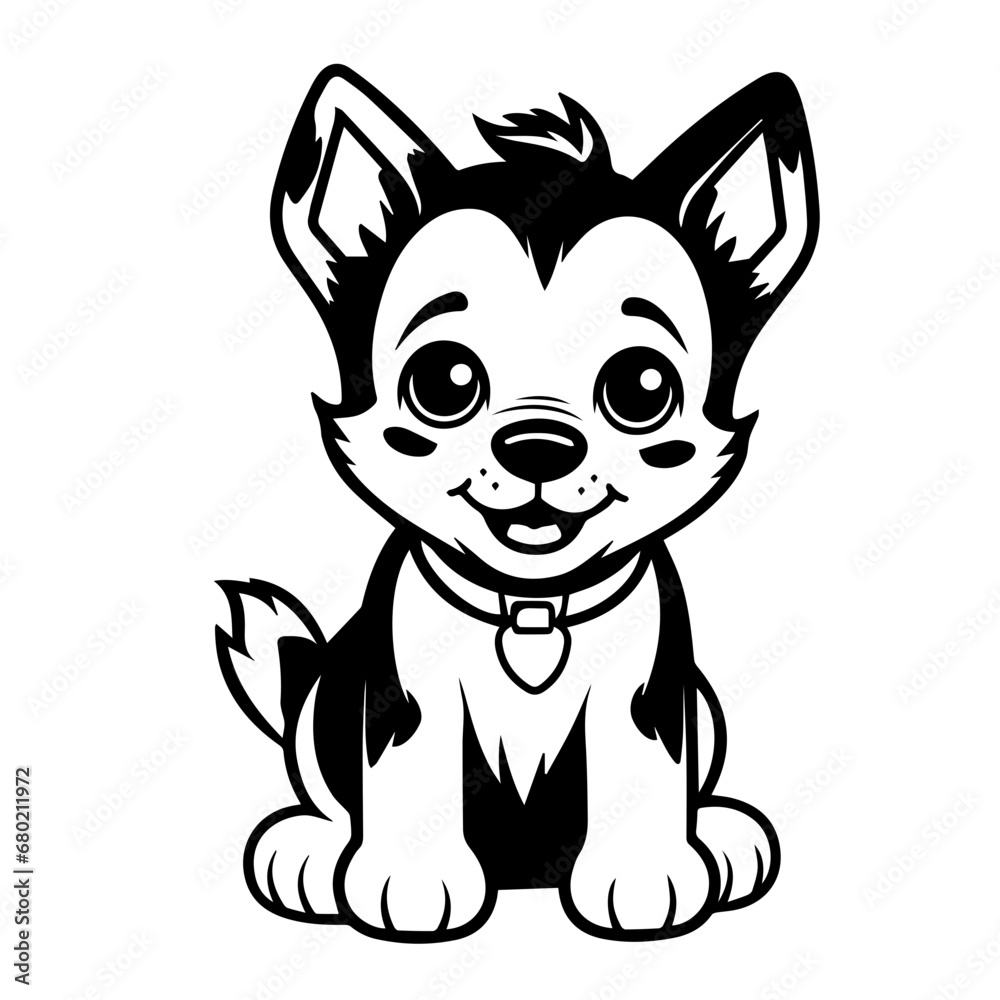 Cute German Shepherd Dog Vector Illustration Cute German Shepherd Dog Vector Illustration