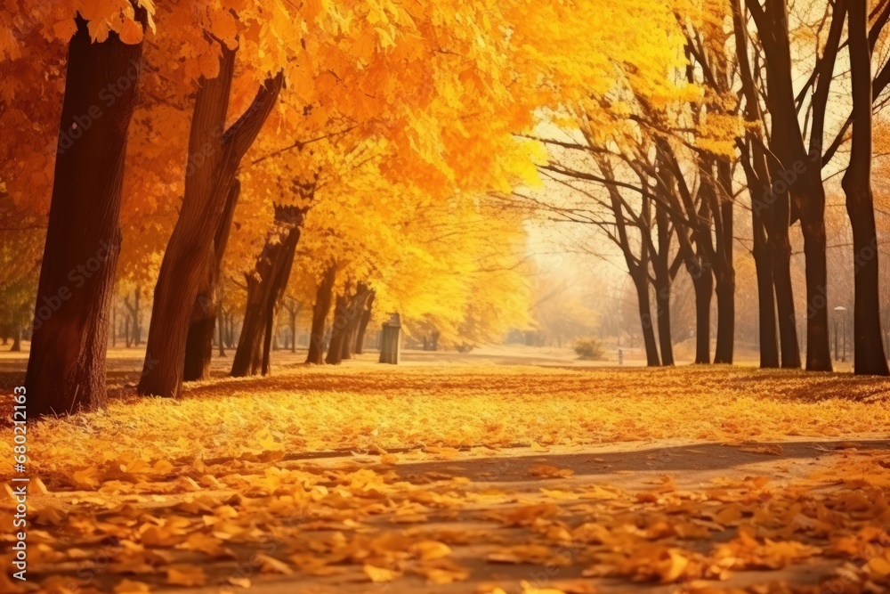 Illustration Gorgeous autumn landscape within a park