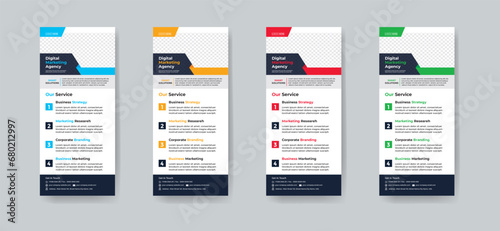 Modern creative corporate business dl flyer or rack card layout concept background flyer brochure cover template for grow up your business to the next level