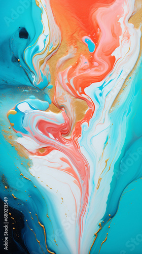 abstract fluid art with intricate patterns and vibrant colors background created with Generative Ai