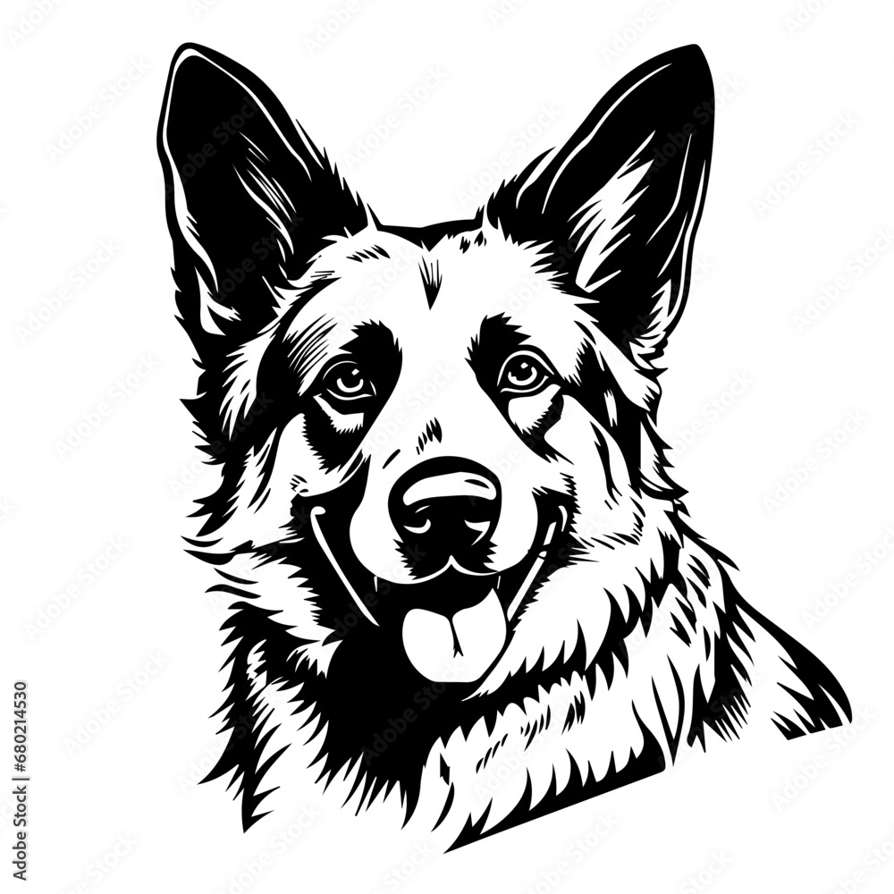 Relaxed Lying German Shepherd Vector Illustration Relaxed Lying German Shepherd Vector Illustration
