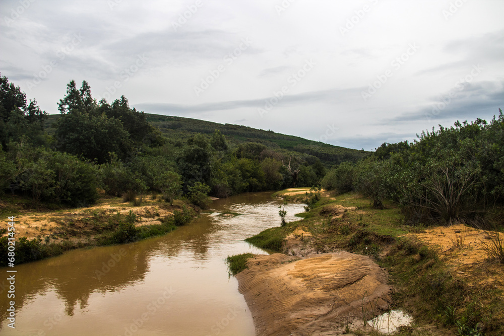 Polluted River in the Mountain at Cap Serrat, Bizerte, Tunisia