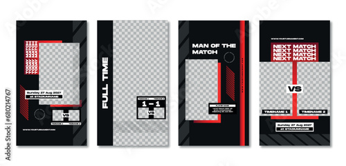 Sport story post  simple template , Football Match day , Full time , Next match Best player