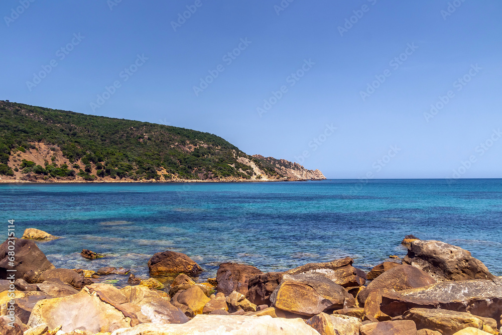 Beach of Cap Serrat in Bizerte, Tunisia, Facing the Beautiful Galite Archipelago