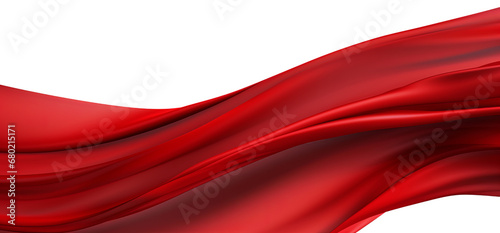 Flowing red cloth isolated on transparent background PNG photo