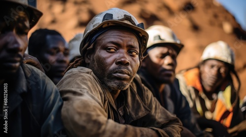 Candid moment of miners taking a break in a copper mine  © cristian