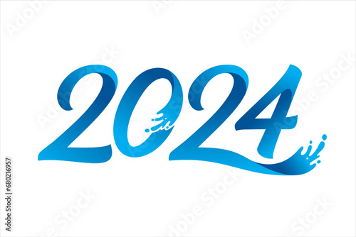 2024 Happy New Year Number Design Template