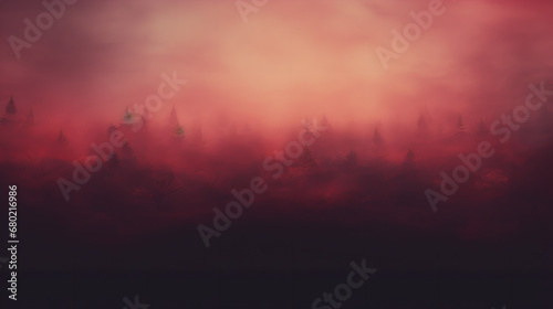 Forest Mist  Crimson fog among trees  Mystery Concept Art  Generative AI