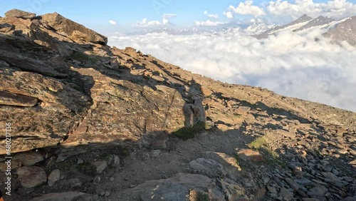 melting of glaciers in the Caucasus mountains, a stream